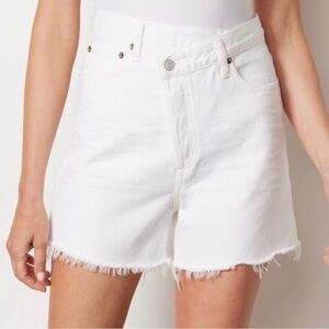 Agolde White Criss Cross Jean Shorts